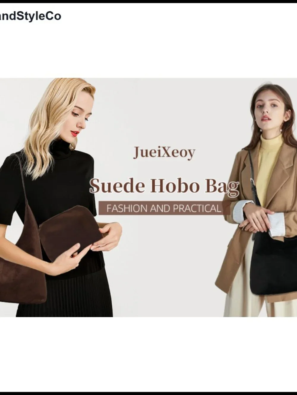 Suede Hobo Bag Women Shoulder Tote Crossbody Purse Slouchy Retro Handbag Faux